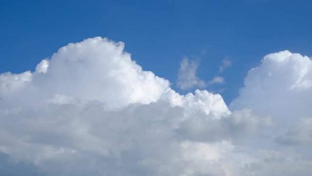 Time-lapse scene of beautiful clouds on blue sky.
