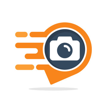 Vector illustration icons with the concept of informative & responsive service for accessing location information for shooting photos.