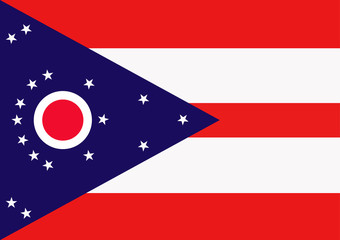 Ohio flag state of usa design with simple illustration