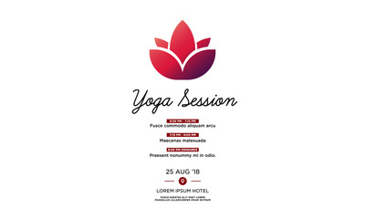 Yoga Invitation with Lotus Icon with Gradient Design 