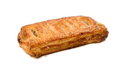 Sweet braided puff pastry isolated or pate feuilletee