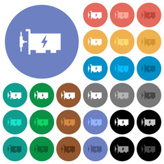 Fast ethernet network controller round flat multi colored icons