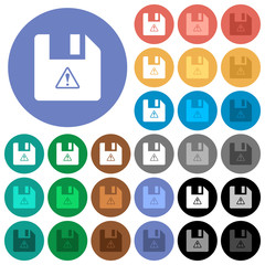 File warning round flat multi colored icons