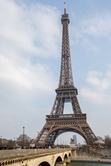 The Eiffel tower from the river Seine in Paris