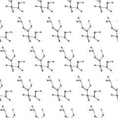 chemical formula seamless pattern isolated on white background