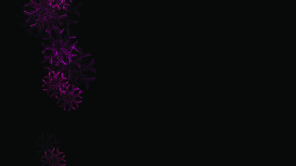 Abstract background with a variety of colorful snowflakes. Big and small.