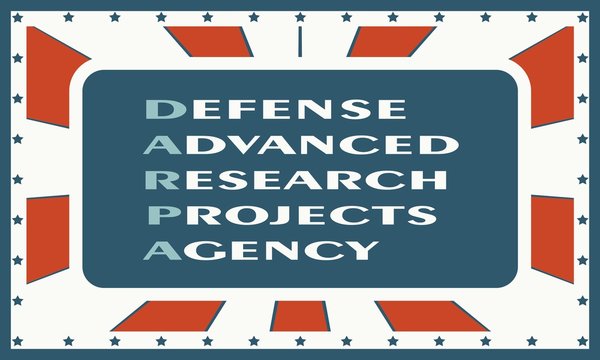 Acronym DARPA - Defense Advanced Research Projects Agency. USA administrative concept illustration