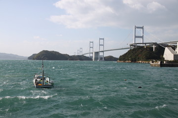 seascape of Kurushima-Kaikye Bridge