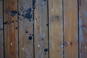 a wood background with black paint stains