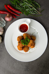 deep fried meatballs on table
