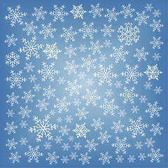 Snowflake vector icon gradient background set blue color. Winter white christmas snow flake crystal element. Weather illustration ice collection. Xmas frost flat isolated silhouette symbol