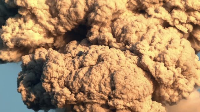 Ash cloud from an eruption of Reventador Volcano in September 2016. The mountain is situated in a remote part of the Ecuadorian Amazon surrounded by rainforest. 