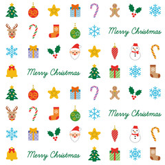 クリスマスのパターン　白背景