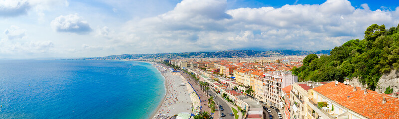 Beautiful view from above on sea and Promenade des Anglais, Nice, France © olga355