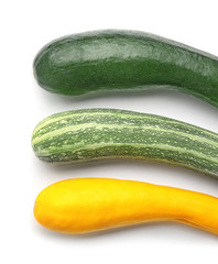 Fresh zucchini isolated on white