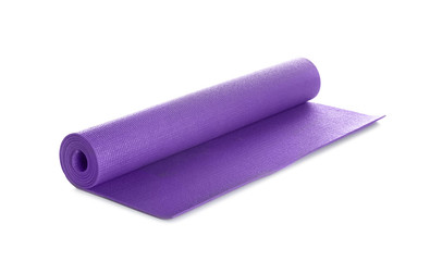 Color yoga mat on white background