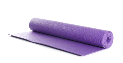Color yoga mat on white background