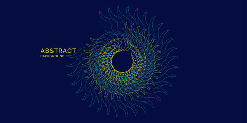 Vector abstract background with dynamic waves, line and particles.