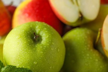 Ripe fresh apples, closeup