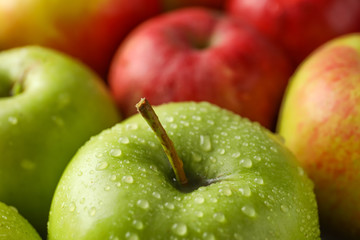 Ripe fresh apples, closeup