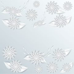 Paper flowers  Set isolated  Vector illustration.