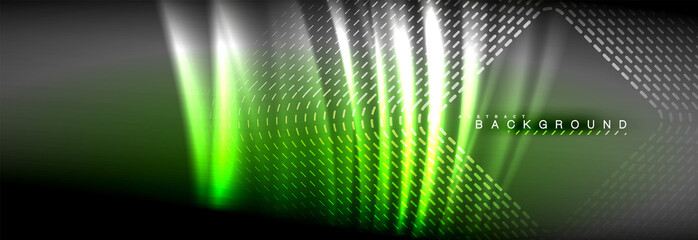 Neon glowing fluid wave lines, magic energy space light concept, abstract background wallpaper design