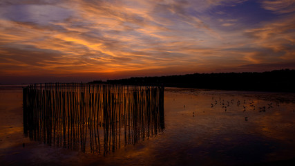 Obraz premium Beautiful sunset sky backgrounds at Bangpu Recreation Center, Samut Prakan, THAILAND