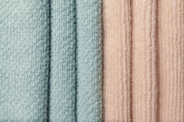 Different soft towels, closeup