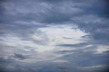 Fototapeta na wymiar Rain clouds forming with blue sky background