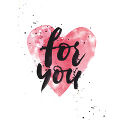 lettering for you with pink heart - 226976368