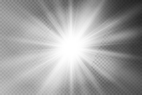 Glow light effect. Star burst with sparkles. Sun.