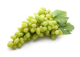 Fresh ripe juicy grapes on white background