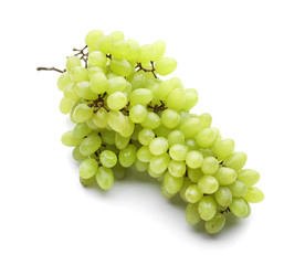 Ripe juicy grapes on white background