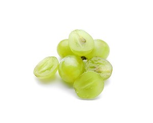 Ripe juicy grapes on white background