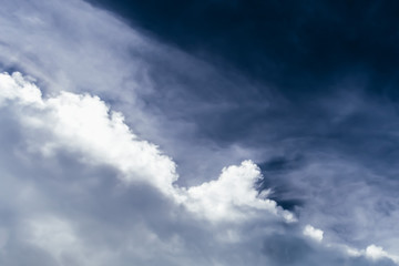 Dramatic cloud and sky landscape scene before rain.