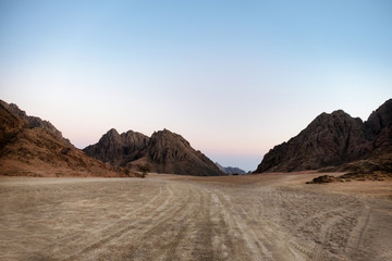 Beautiful view of mountains in desert - Powered by Adobe