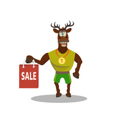 Sale icon background with cute deer.  Retail marketing, new advertising campaign, holiday shopping