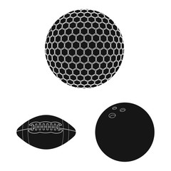 Vector design of sport and ball icon. Set of sport and athletic stock vector illustration.