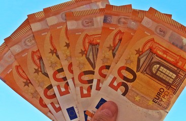 Finanzas, billetes de 50 euros.