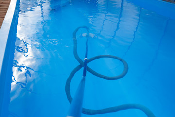 vacuum cleaner for the pool, clean up and care for the bottom of the pool. collect, absorb garbage and dirt. automatically takes away particles from the bottom and sides of the vacuum