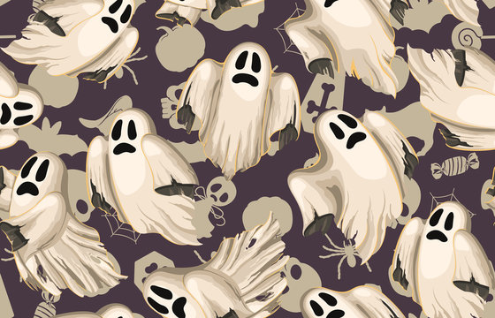 Halloween seamless pattern. Digital pattern for Halloween design Perfect for decoration, wrapping papers, greeting cards, web page background.