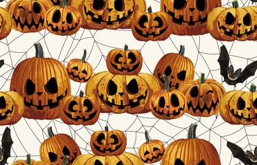Halloween seamless pattern. Digital pattern for Halloween design Perfect for decoration, wrapping papers, greeting cards, web page background.