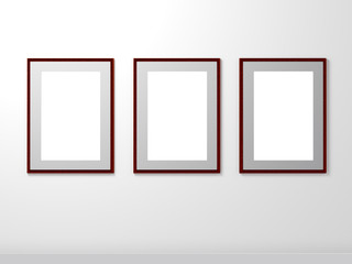 Empty advertising poster (banner) - mockup template on gray background. 3D rendering