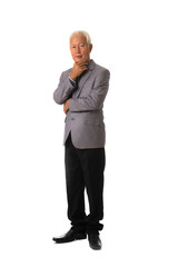 asian senior business male isoated full body