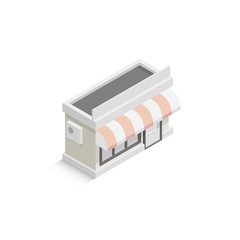 Isometric shop market. Illustration isolated on white background. Graphic concept for your design