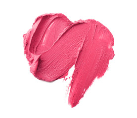 Stroke of color lipstick on white background