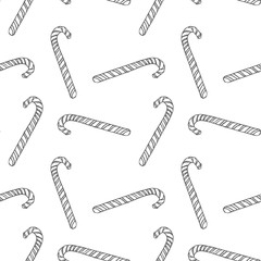 candy cane seamless pattern isolated on white background