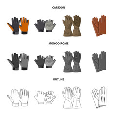 Vector design of glove and winter icon. Collection of glove and equipment stock vector illustration.