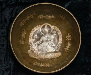 Fototapeta premium Tibetan handcrafted singing bowls. Tibetan sound massage.