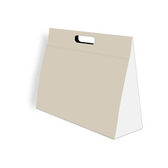 3D Gift bag with a rope handle on a white background. illustration .